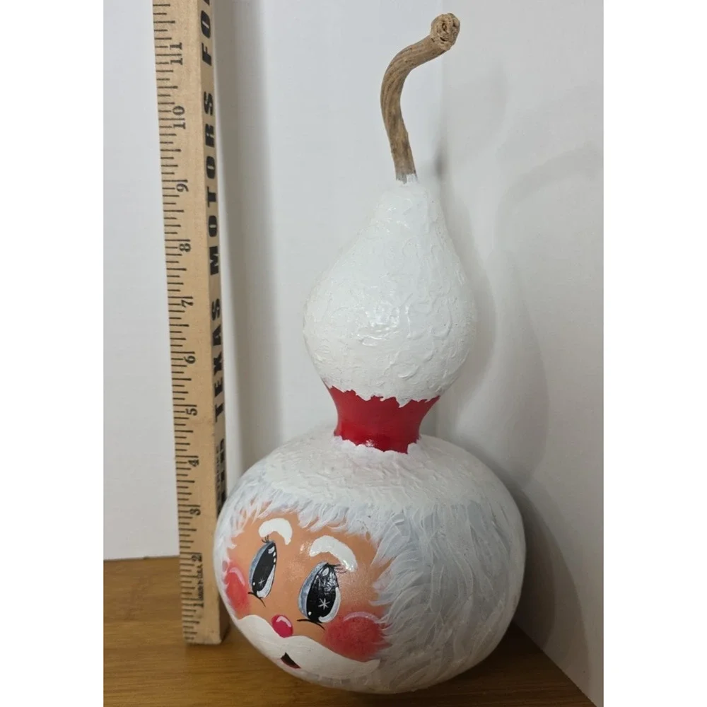 Hand Painted Gourd Santa Claus Christmas‎ Decor Folk Art 9